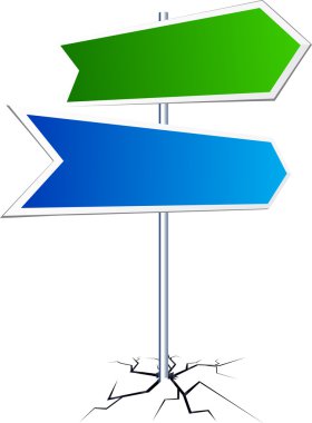 Empty direction sign. clipart