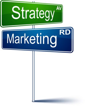 Marketing-strategy direction sign. clipart