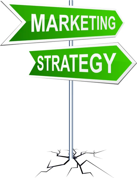 Sinal de direção de estratégia de marketing . —  Vetores de Stock