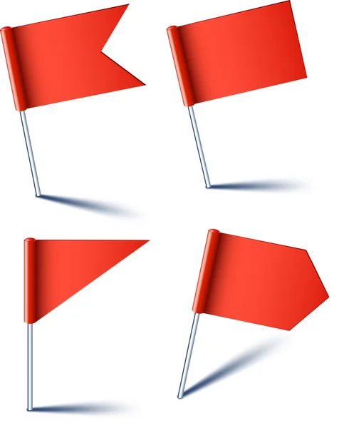 Red pin flags. — Stock Vector