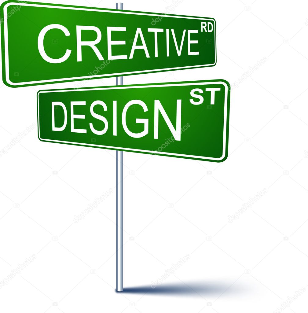 Creative-design direction sign.