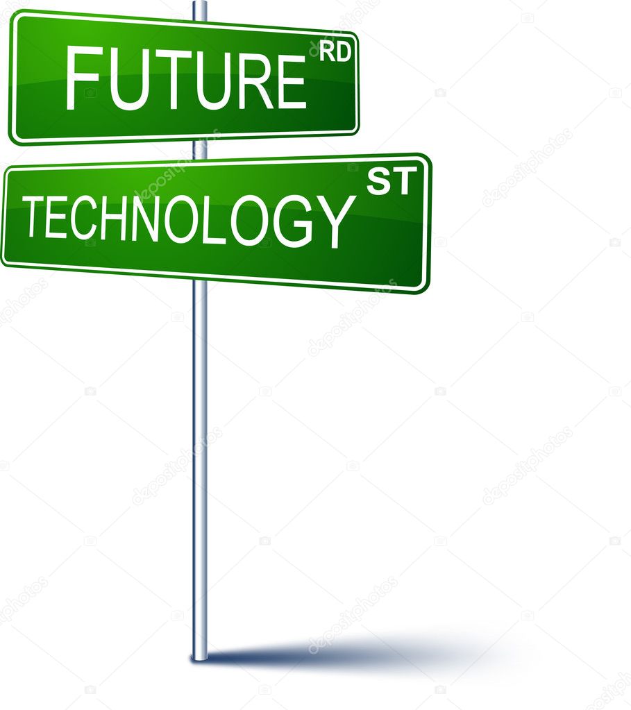Future-technology direction sign.