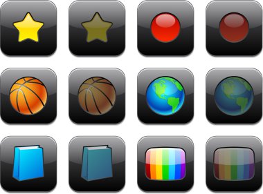 Square modern app icons. clipart