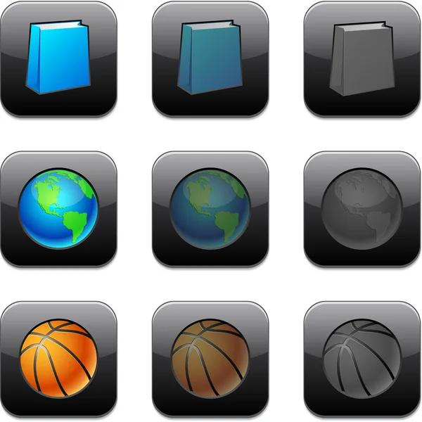 Cuadrado iconos de aplicaciones modernas . — Archivo Imágenes Vectoriales