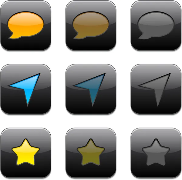Vierkant moderne app pictogrammen. — Stockvector