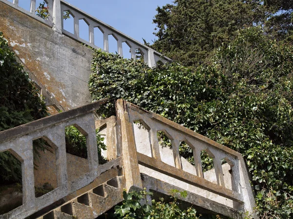 stock image Decaying Staircase up retaining wall