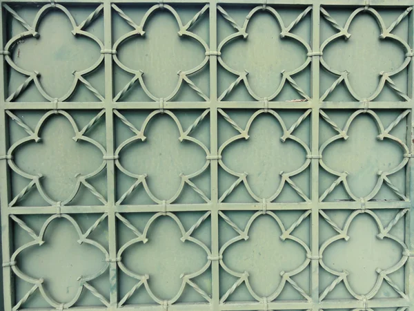 Green Star pattern on Metal Gate — Stock Photo, Image