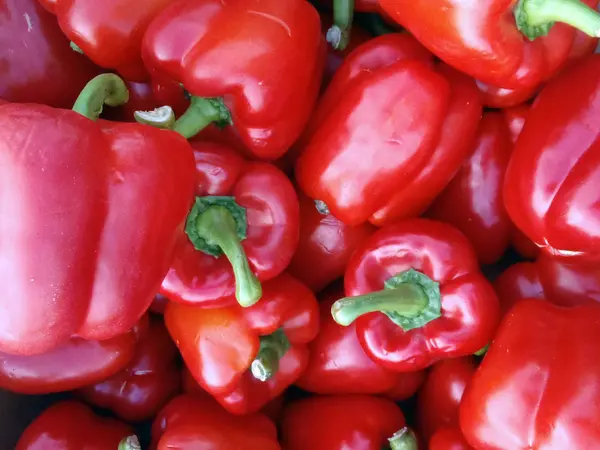 Högen av röd paprika — Stockfoto