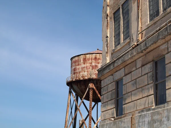 Alcatraz prison and water tower in the distance — Stock Photo, Image