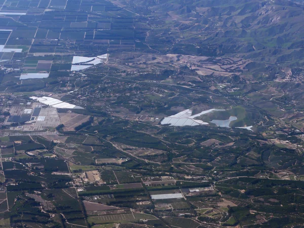 Californië boerderij landschap vanuit de lucht gezien — Stockfoto