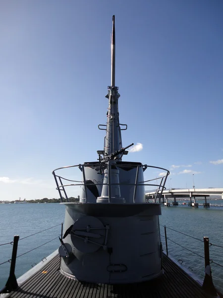 Pistola en la cubierta del submarino Bowfin — Foto de Stock