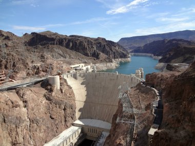 Hoover Dam overhead seen from Arizona side clipart