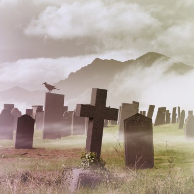 Misty Graveyard clipart