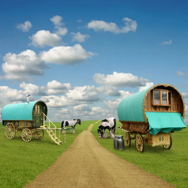 Gypsy vagn, husbils — Stockfoto