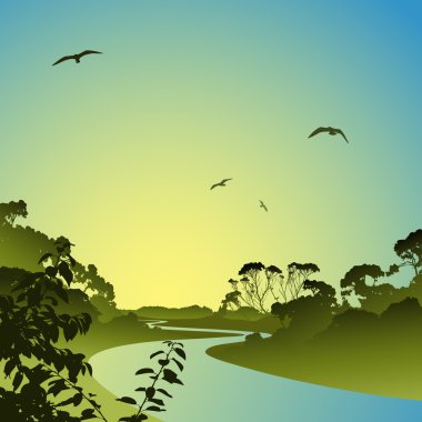 River Landscape clipart