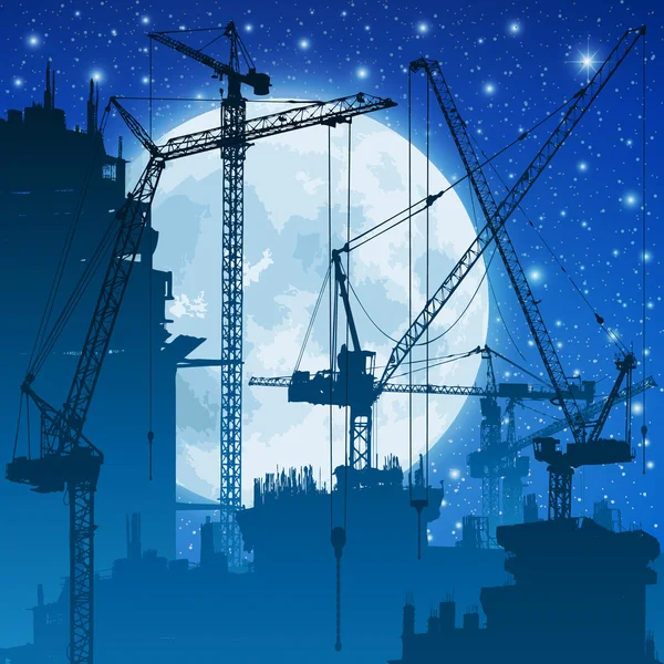 Tower Cranes — Stock Vector