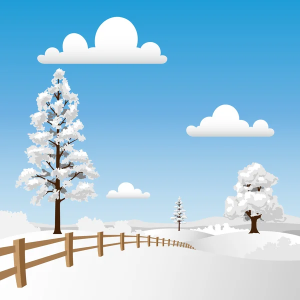 Paysage de neige — Image vectorielle