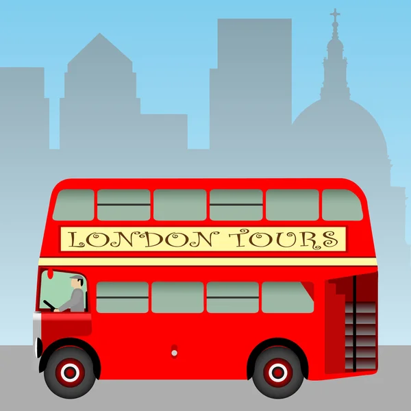 Kırmızı Londra otobüsü — Stok Vektör