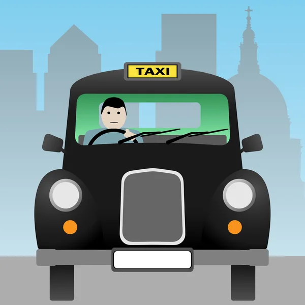 ロンドンの黒タクシー — ストックベクタ