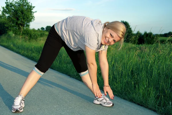 stock image Young girl exercising