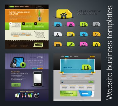 Web design set +bonus icons clipart