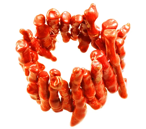 Handmade natural coral bracelet — Stock Photo, Image
