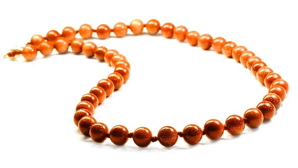 Orange aventurine beads — Stock Photo, Image