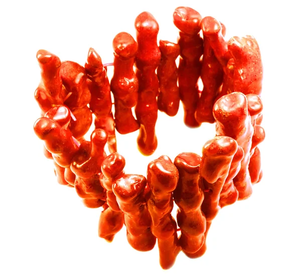 Pulsera de coral natural hecha a mano Imagen de stock