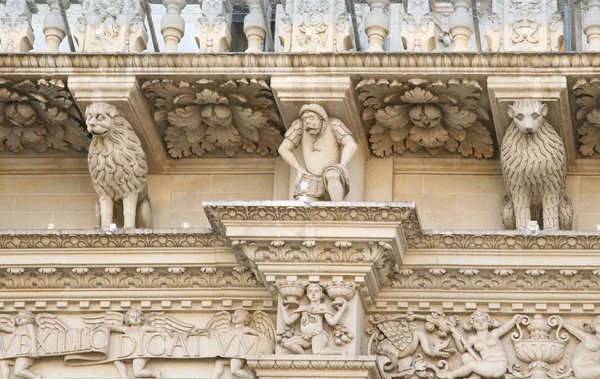 stock image Baroque detail - Holy Cross basilica - Lecce, Apulia, Italy