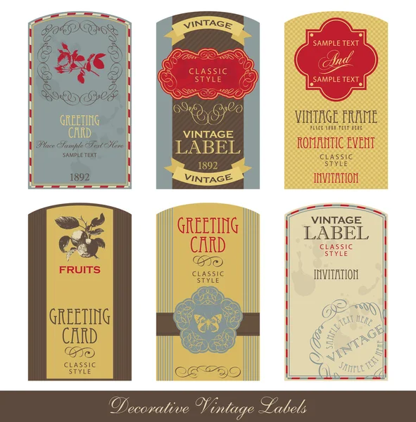 Set di etichette vintage — Vettoriale Stock