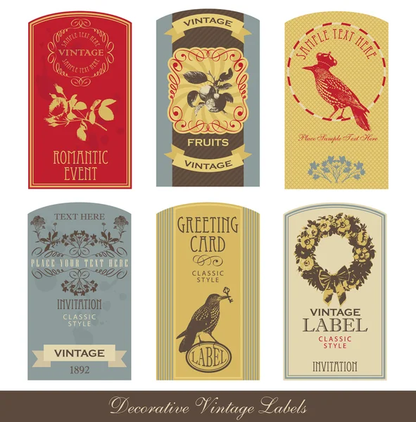 Set di etichette vintage — Vettoriale Stock