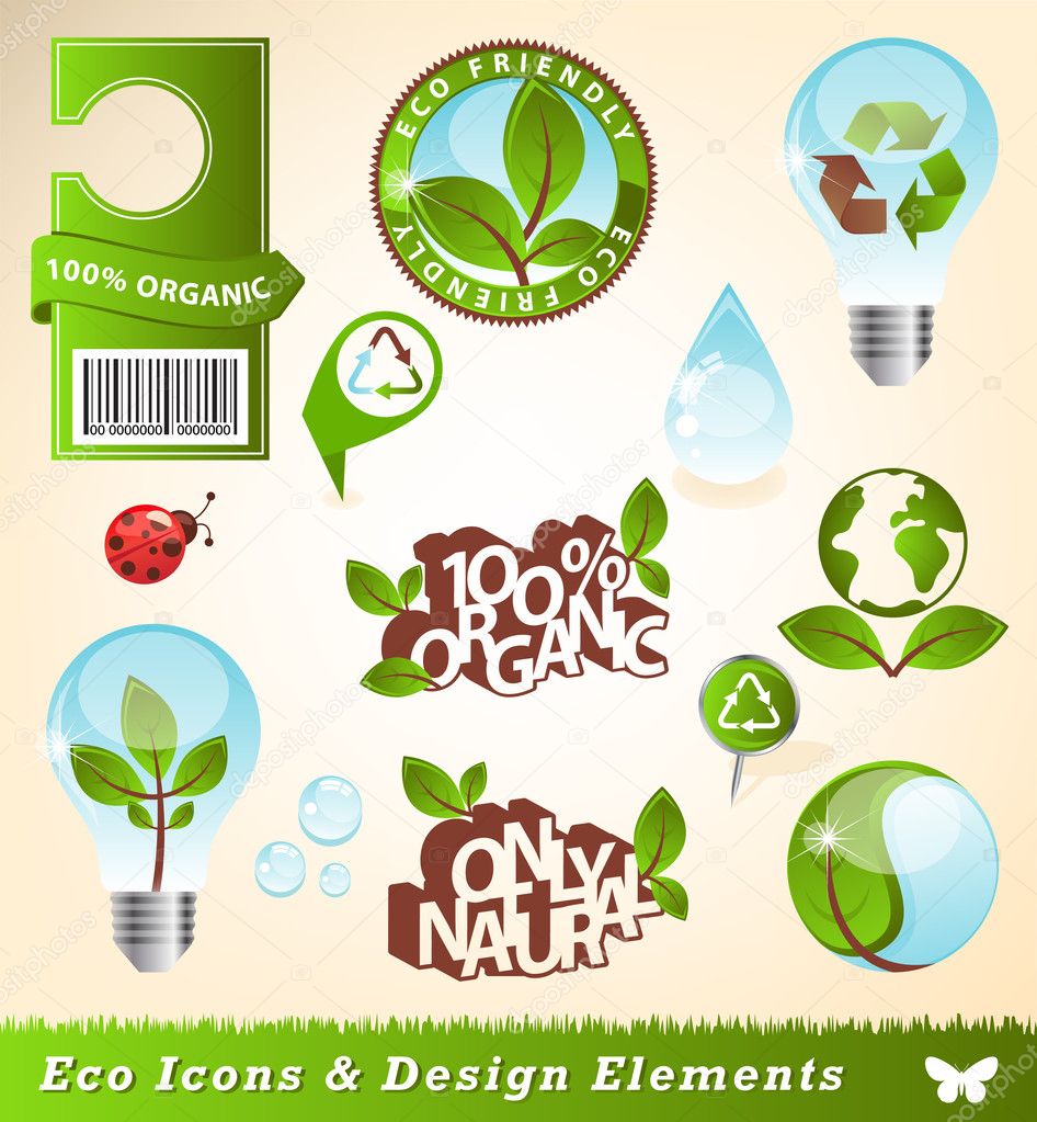 Ecology icons and design elements