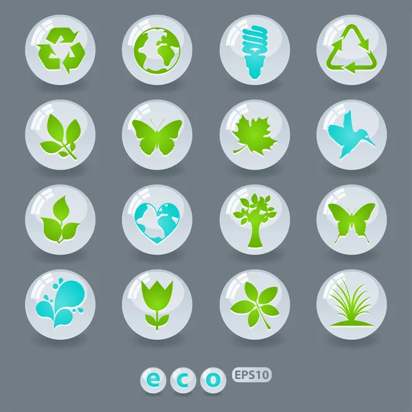 Icônes écologiques et éléments de design — Image vectorielle