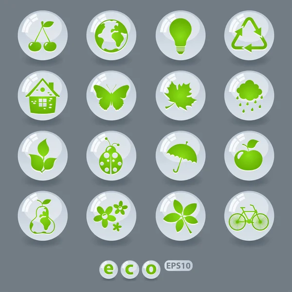 Ecologie pictogrammen en ontwerpelementen — Stockvector