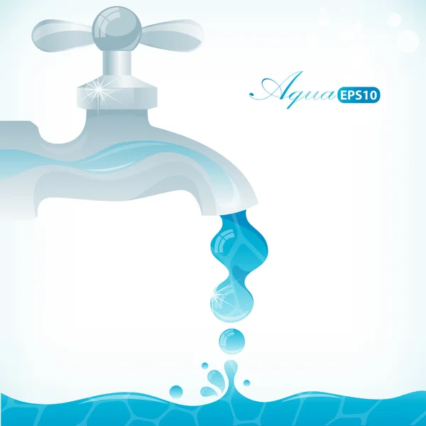 Illustration de la chute d'eau du robinet — Image vectorielle
