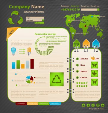 Website Design Template. Ecology theme. clipart