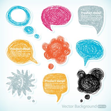 Hand-drawn speech bubbles illustration clipart