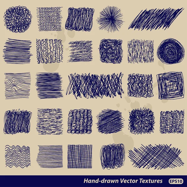 Hand-drawn vector textures — Stock Vector
