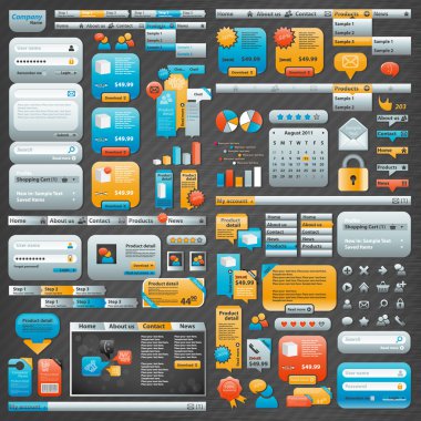 Giant collection of website elements clipart