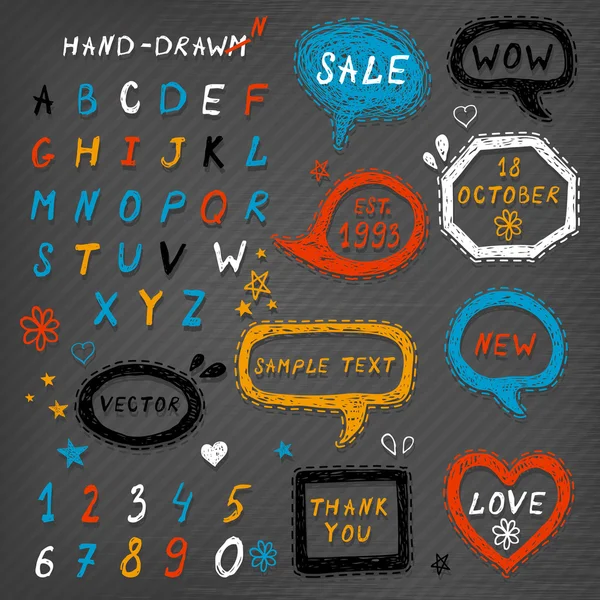Hand-drawn speech bubbles illustration — Stock Vector