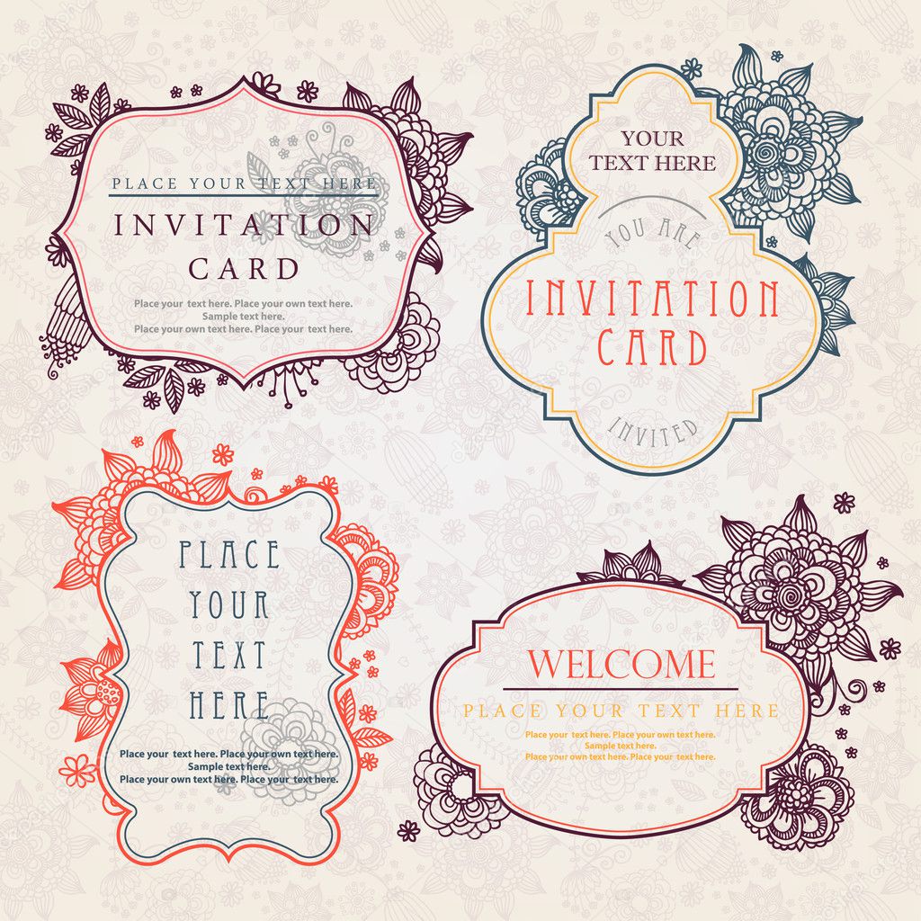 Invitation cards with a floral pattern