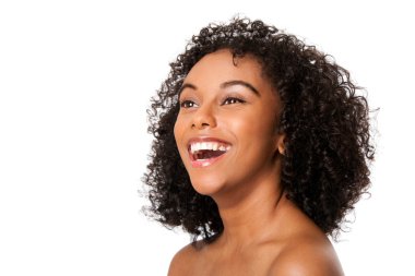 Happy smiling young woman clipart