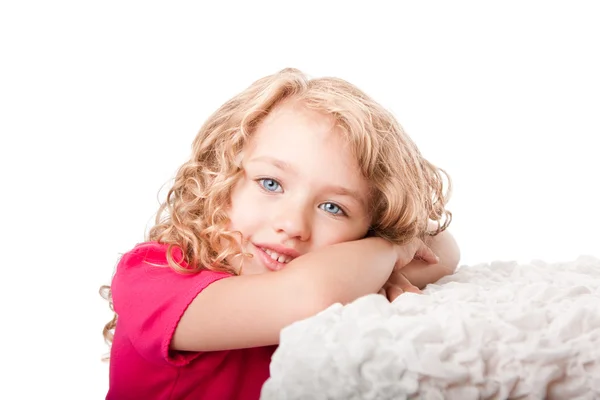 Cute happy girl daydreaming — Stock Photo, Image