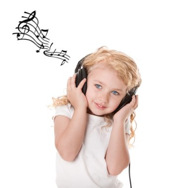 Fun listening to music clipart