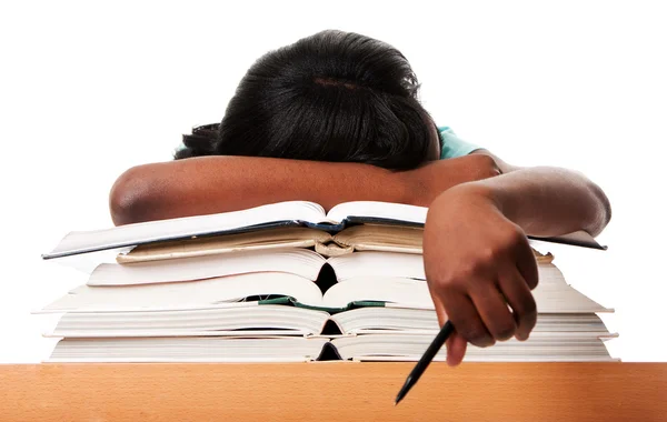 Cansado de estudar lição de casa — Fotografia de Stock