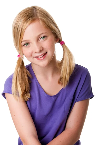 幸せな 10 代のかわいい女の子 — ストック写真