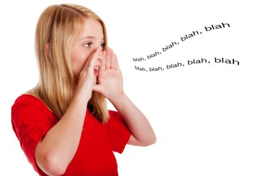 Child speaking out loud clipart