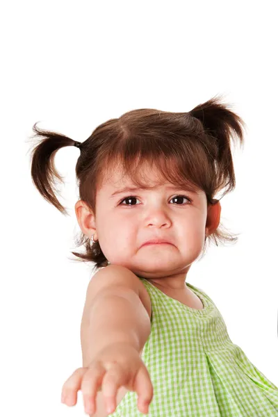 Sad face of little girl — Stock Photo, Image