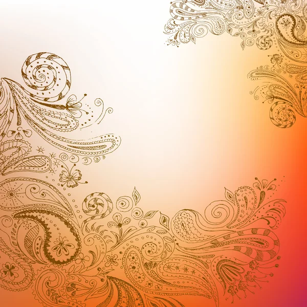 Oriental fond dessiné à la main — Image vectorielle