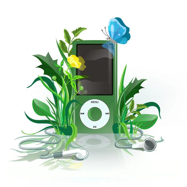 Zöld iPod — Stock Vector
